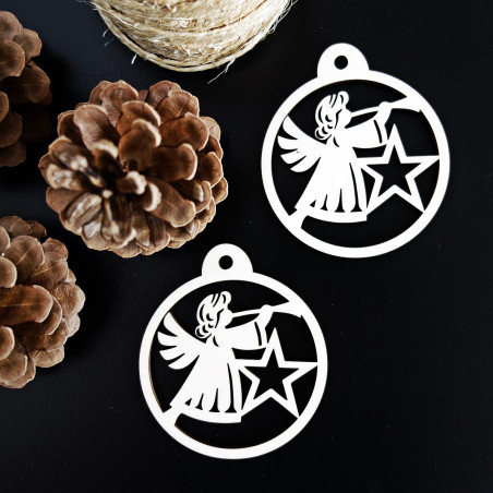 Vianočná ozdoba vyrobená z dreva - Anjel, rozmer: 79x90 mm Vianočná ozdoba vyrobená z dreva - Anjel, rozmer: 79x90 mm