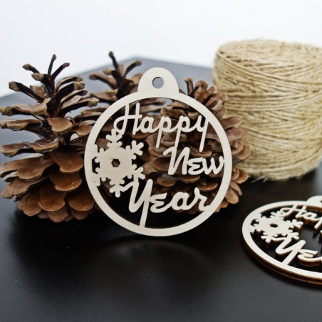 Drevená ozdoba na Vianočný stromček - Nový Rok, rozmer: 79x90 mm Drevená ozdoba na Vianočný stromček - Nový Rok, rozmer: 79x90 mm