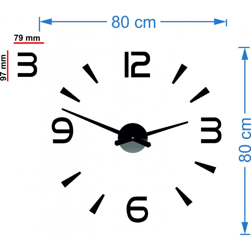 Moderné nástenne hodiny nalepovacie Stor  2D plexi