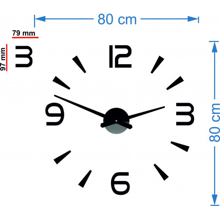 Moderné nástenne hodiny nalepovacie Stor  2D plexi Moderné nástenne hodiny nalepovacie Stor  2D plexi