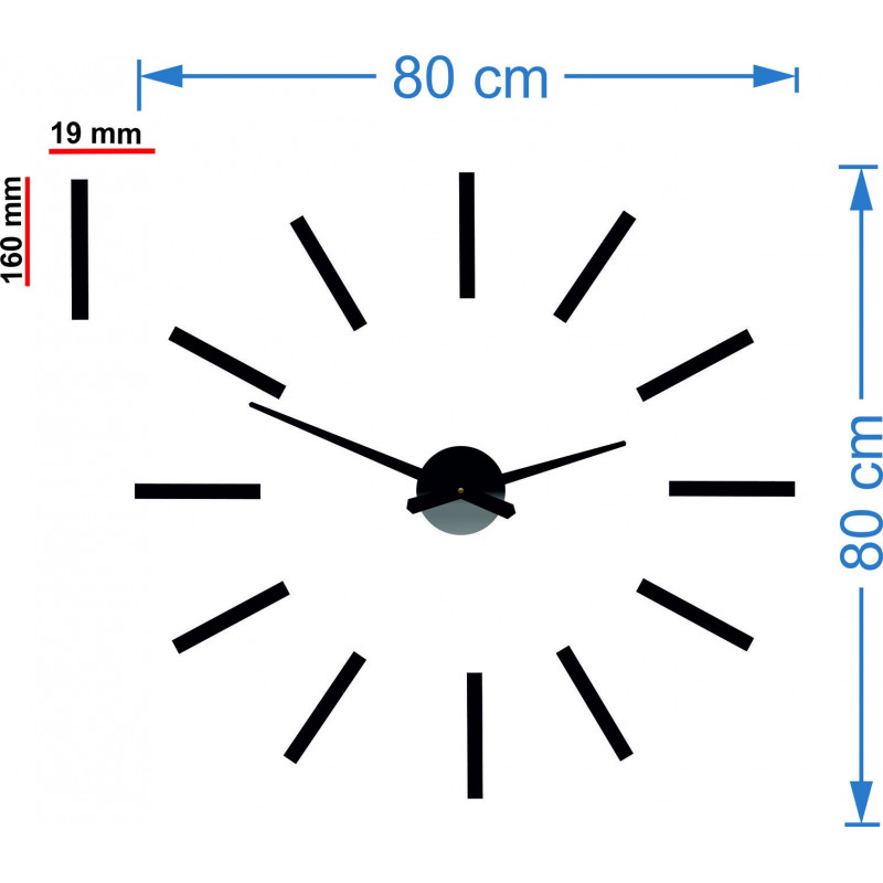 Moderné nástenné hodiny paličky 2D plexi MIRROR