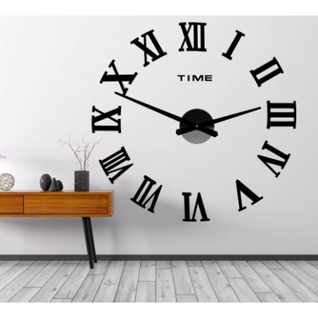 Nástenné hodiny nalepovacie MAXI  PLEXI - rímske čísla 2D Nástenné hodiny nalepovacie MAXI  PLEXI - rímske čísla 2D
