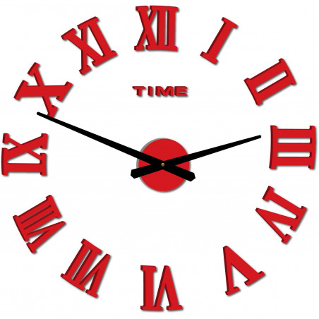 Nástenné hodiny nalepovacie MAXI  PLEXI - rímske čísla 2D Nástenné hodiny nalepovacie MAXI  PLEXI - rímske čísla 2D