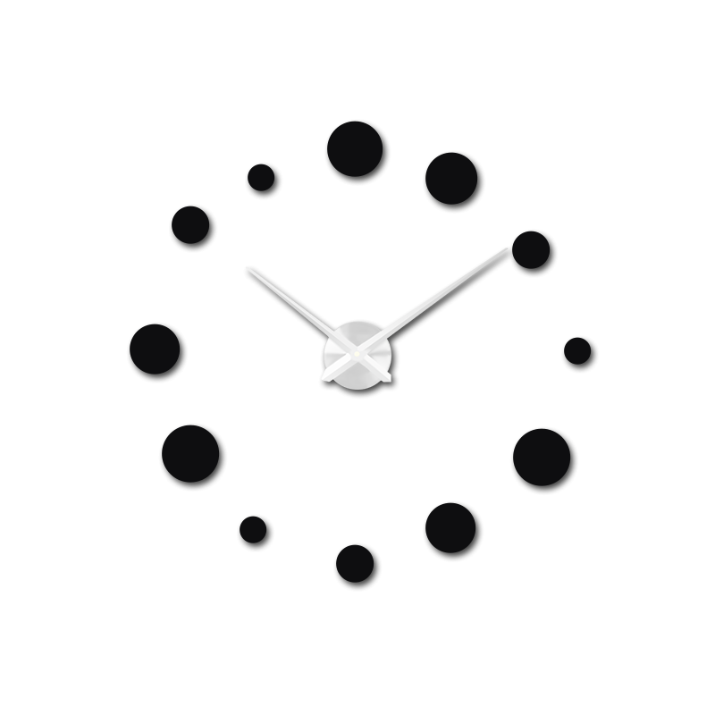 Veľké nástenné hodiny bodka (moderné hodiny na stenu) DEKORAJ