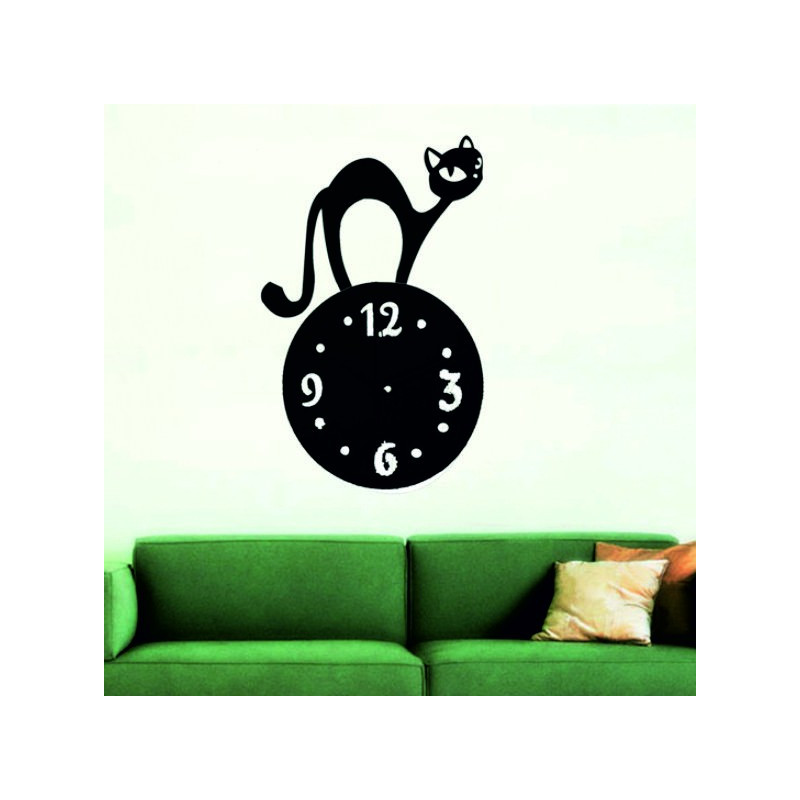 Nástenné hodiny mačka ( zrkadlové hodiny na stenu kocúr) SIMON