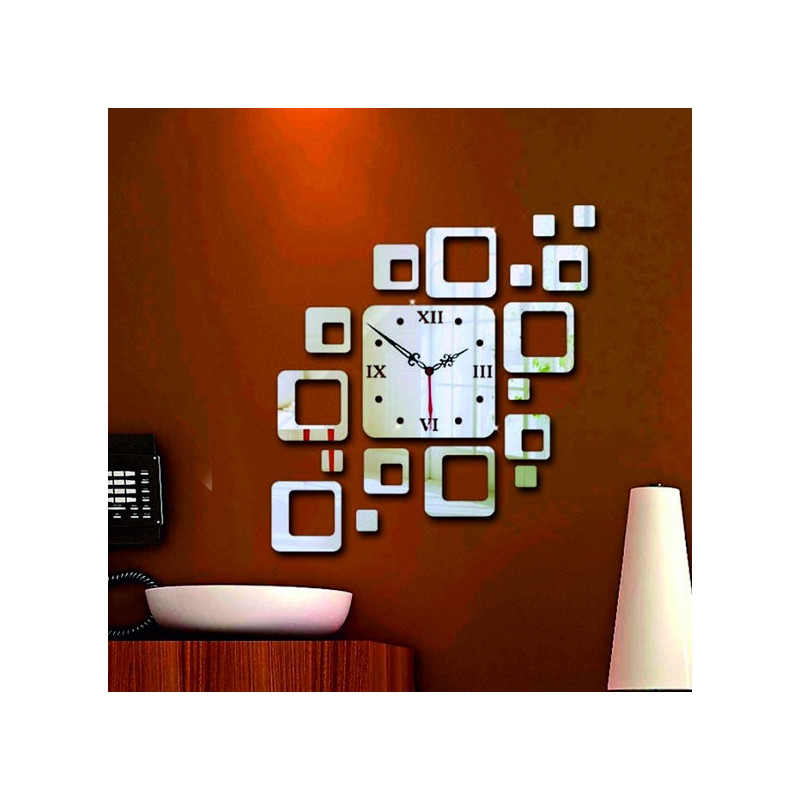 Nalepovacie hodiny na stenu štvorec moderné 50x40 cm FIGARO