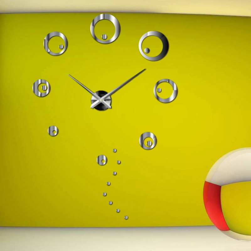 Hodiny na stenu velké kruhy nalepovacie DIY SVARBACH