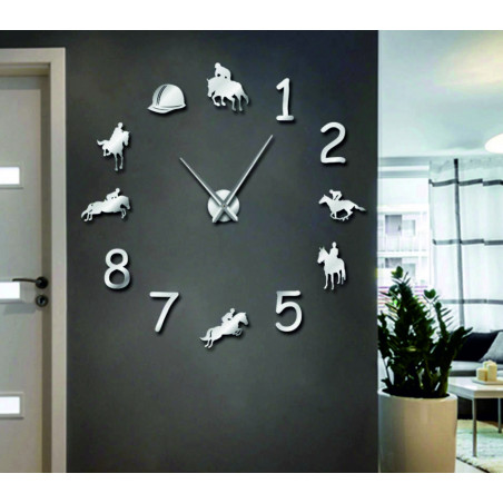 Veľké nástenné hodiny rodeo kone jazdec na koni hodiny 3D DIY Cowboys Veľké nástenné hodiny rodeo kone jazdec na koni hodiny 3D DIY Cowboys