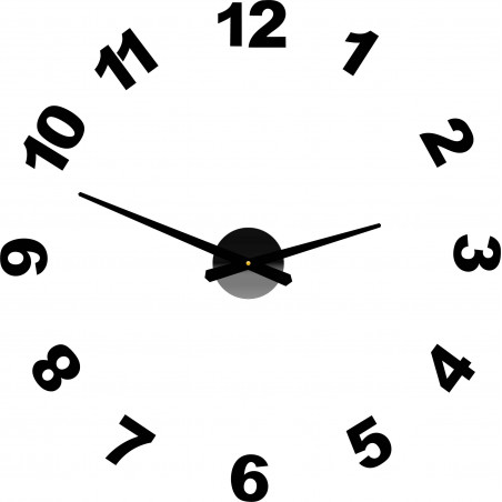 Dizajnové nástenné hodiny nalepovacie PLEXI čísla OPTIC Dizajnové nástenné hodiny nalepovacie PLEXI čísla OPTIC