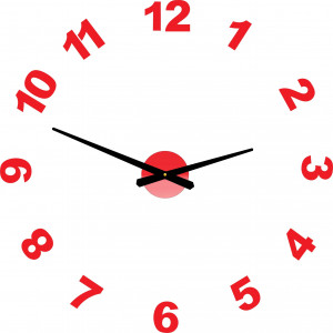 Dizajnové nástenné hodiny nalepovacie PLEXI čísla OPTIC 2