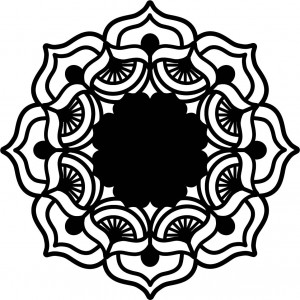 Mandala růže života kulatá dřevěný obraz na stěnu z překližky MIREK 2