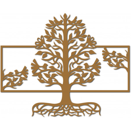 Drevený obraz na stenu korene strom z drevenej preglejky topoľ MALFEL