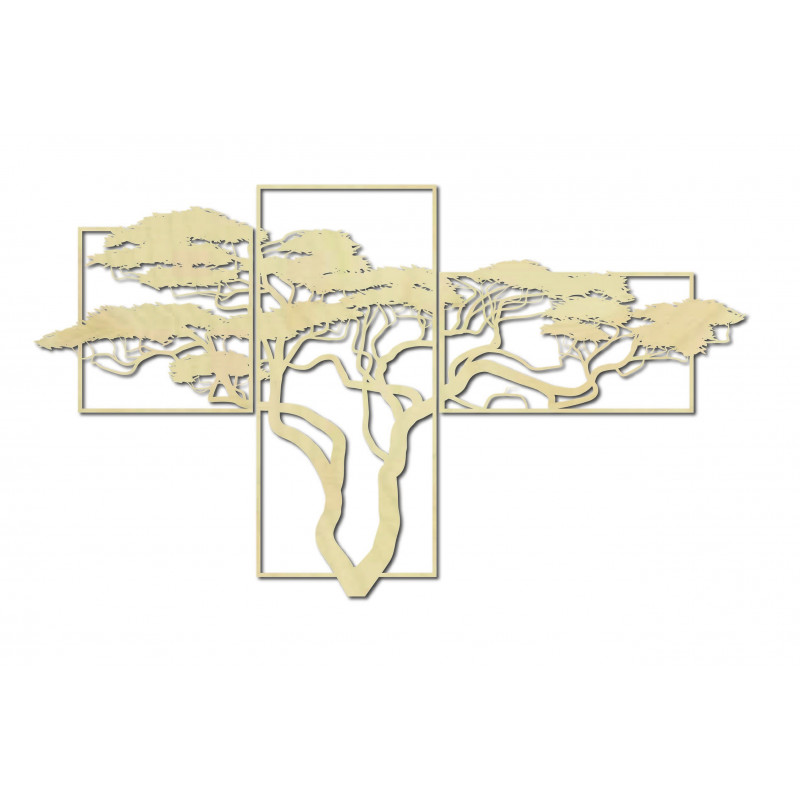 Drevený obraz na stenu BONSAJ  Obraz sa skladá z troch častí SKALICA