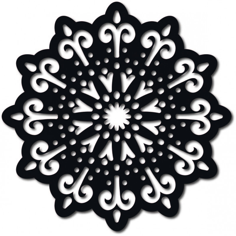 STYLESA moderný obraz na stenu kvet z dreva preglejky  BELFON čierny