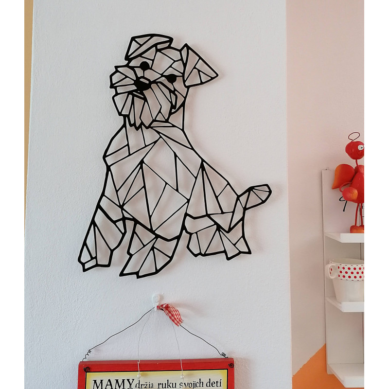 STYLESA Drevený obraz na stenu pes HAFINKO PR0228 čierna