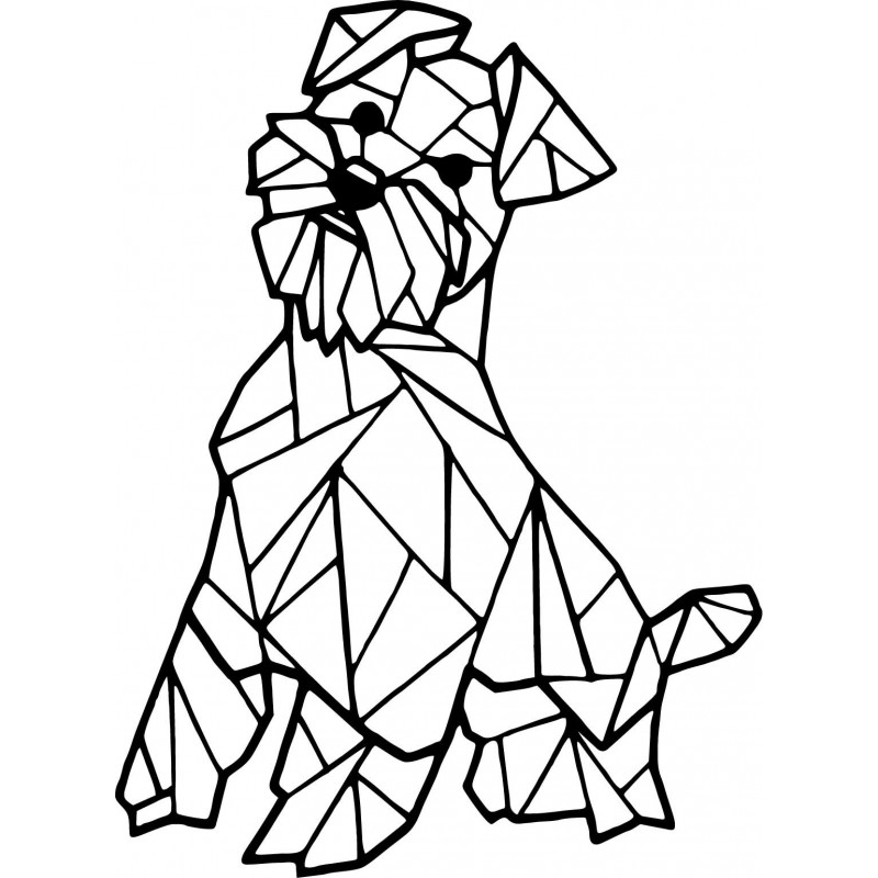 STYLESA Drevený obraz na stenu pes HAFINKO PR0228 čierna