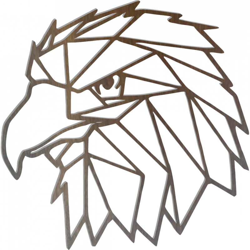 STYLESA Vyrezávaný obraz na stenu geometrické tvary orol PR0234 čierny