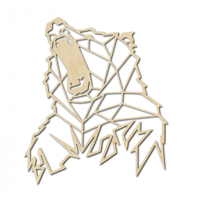 STYLESA Vyrezávaný  obraz na stenu z dreva medveď  PR0243 hnedý