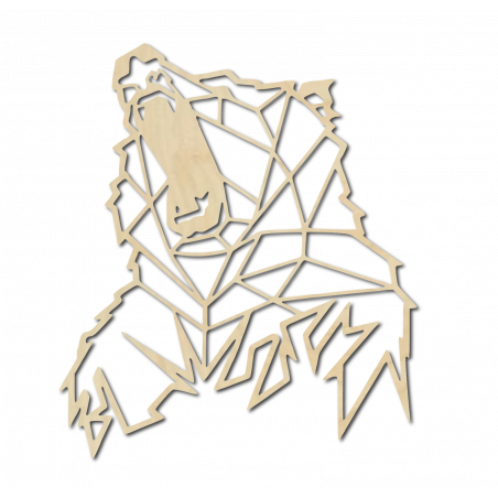 STYLESA Vyrezávaný  obraz na stenu z dreva medveď  PR0243 hnedý