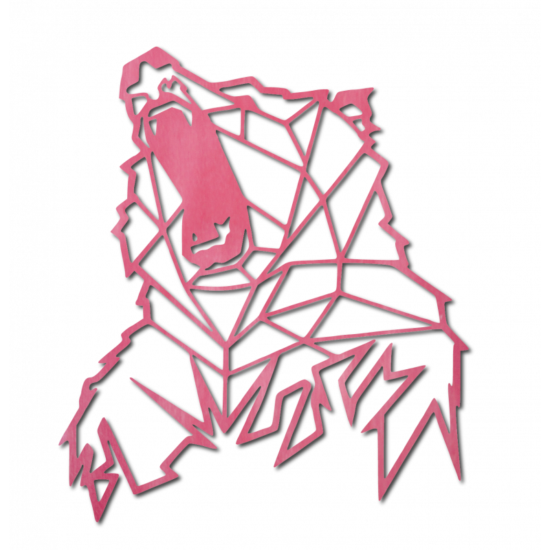 STYLESA Vyrezávaný  obraz na stenu z dreva medveď  PR0243 hnedý