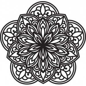 Kvet Vyrezávaná mandala  drevený obraz na stenu z preglejky 2