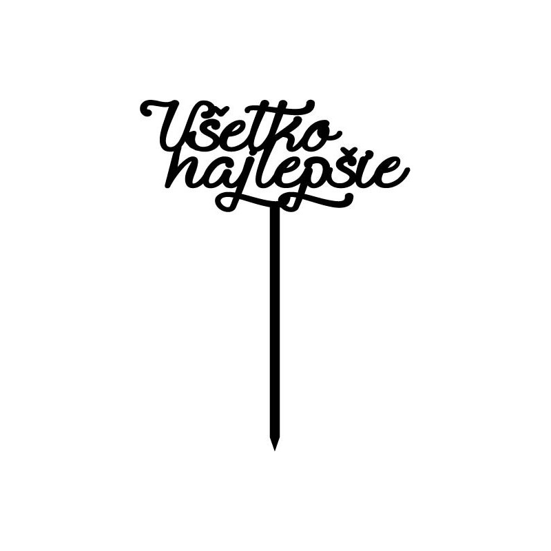 Plastový zápich na tortu všetko najlepšie  Rozmer 138 x 180 mm