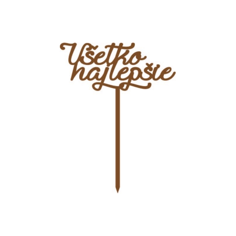 Plastový zápich na tortu všetko najlepšie  Rozmer 138 x 180 mm