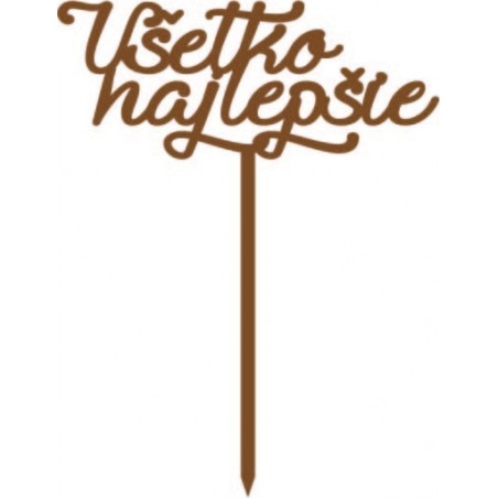 Plastový zápich na tortu všetko najlepšie  Rozmer 138 x 180 mm