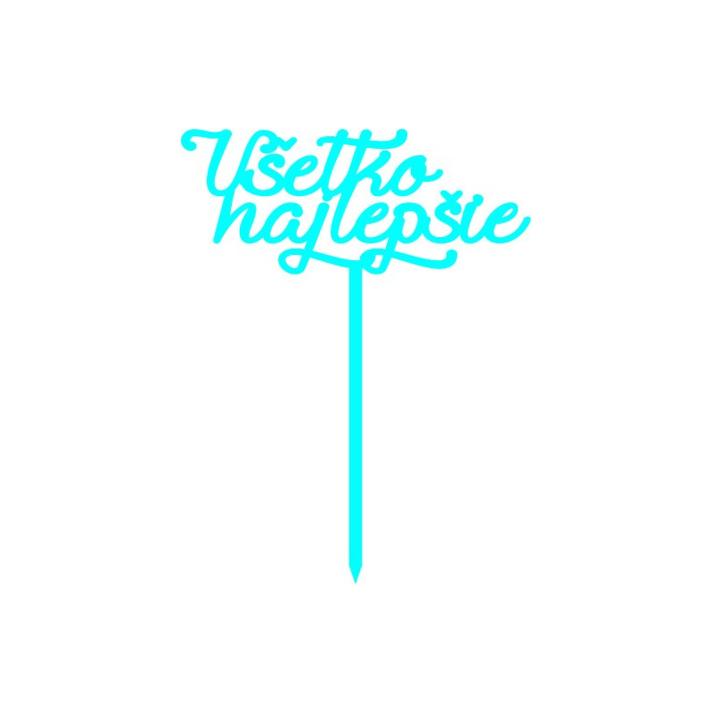 Plastový zápich na tortu všetko najlepšie  Rozmer 138 x 180 mm