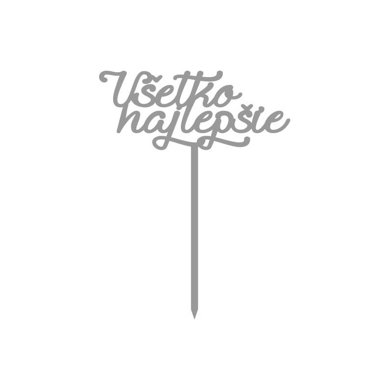 Plastový zápich na tortu všetko najlepšie  Rozmer 138 x 180 mm