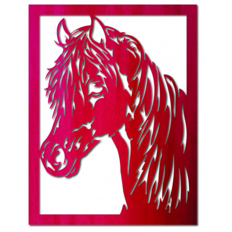 Vyrezávaný obraz na stenu z drevenej preglejky hlava koňa