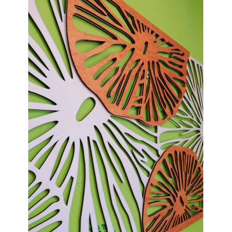 Elegantná drevená dekorácia na stenu s kvetinovým vzorom - GENIUS