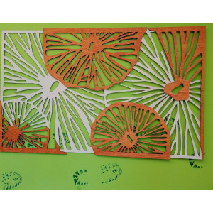 Vyrezávaný obraz na stenu z drevenej preglejky orange 3D... 2