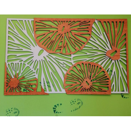 Vyrezávaný obraz na stenu z drevenej preglejky orange 3D efekt  KODJAK