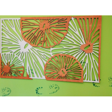 Vyrezávaný obraz na stenu z drevenej preglejky orange 3D efekt  KODJAK