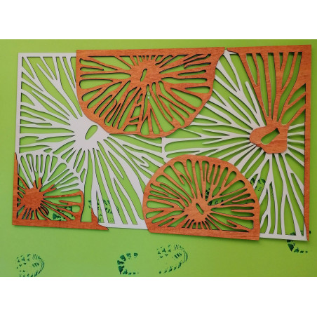 Vyrezávaný obraz na stenu z drevenej preglejky orange 3D efekt  KODJAK