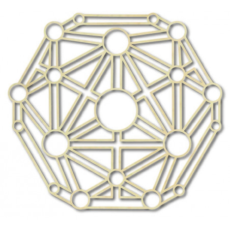 Geometrický obraz na stenu vyrezávaný z drevenej preglejky