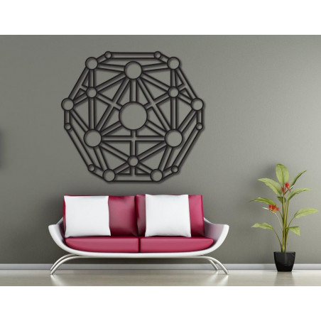 Geometrický obraz na stenu vyrezávaný z drevenej preglejky