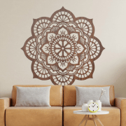Elegantná mandala na stenu z HDF vo farbe WALNUT